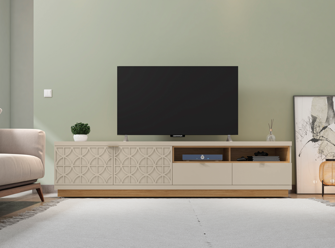 Enzo Modern 2 Doors 1 Drawer LED Low TV Stand Media Unit (160cms) High -  Casa Maria Designs